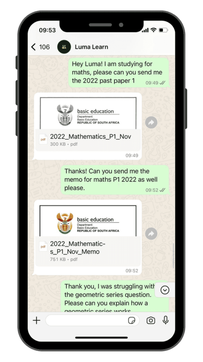 Luma student interface